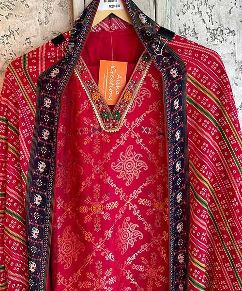 Pure silk zari weaved Unstitched full size shirt