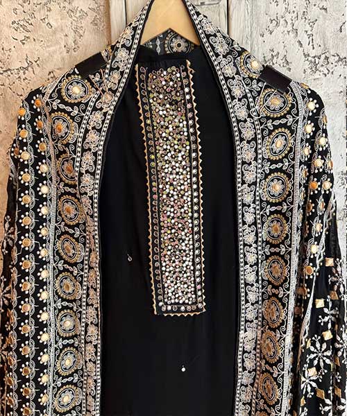 Pure Georgette unstitched Shirt with beautiful handwork