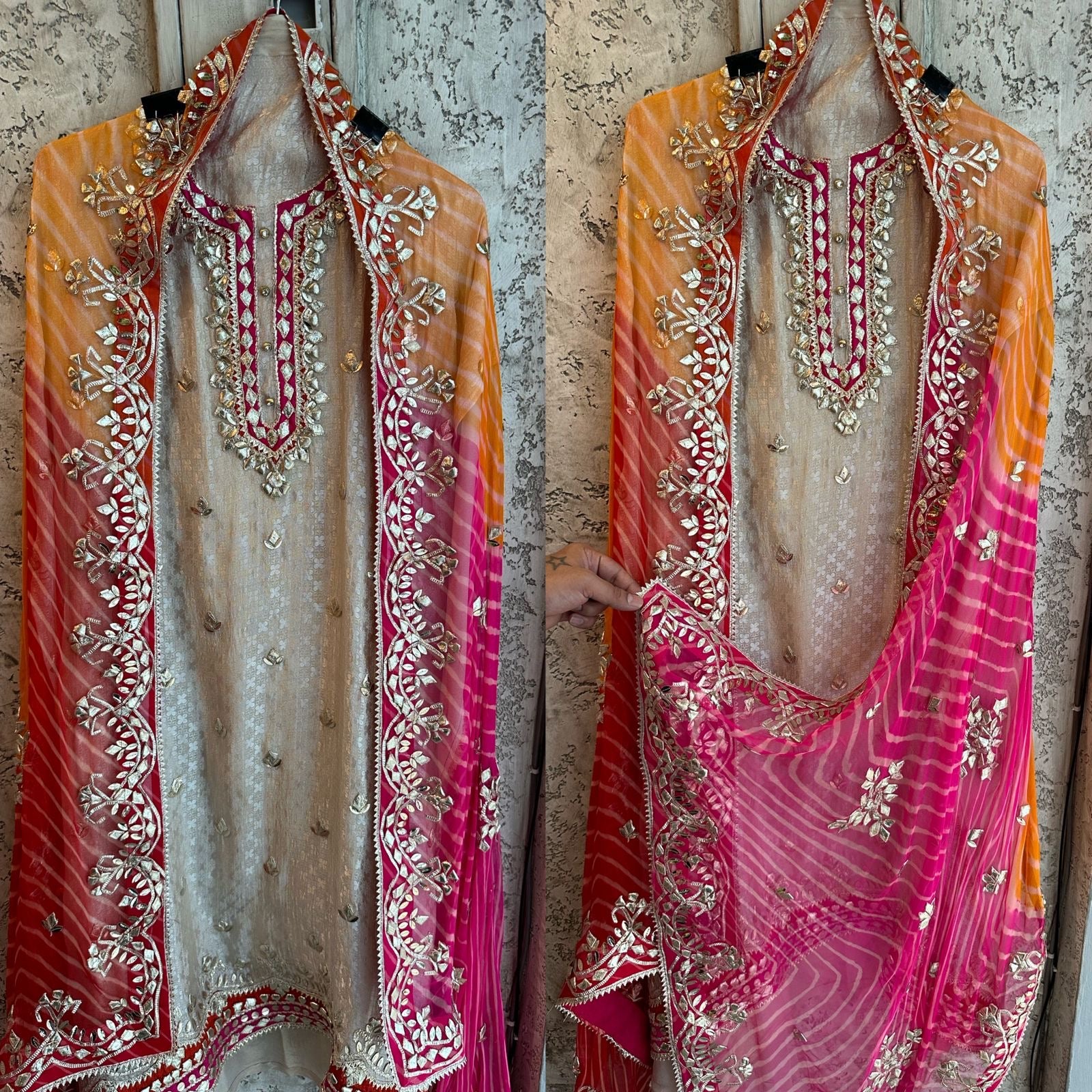 Pure Silk jacquard Unstitched full size shirt