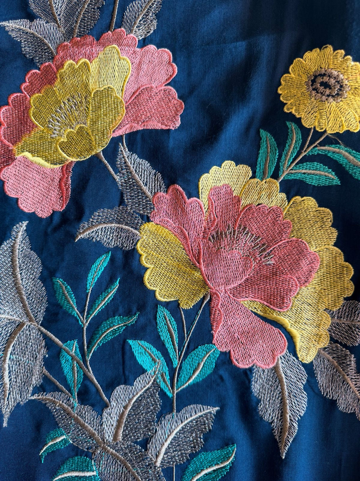 Soft cotton Unstitched suits with floral thread embroidered concept.