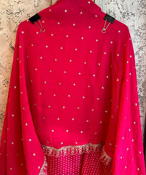 Exquisite Full-Size Unstitched Digital Printed Silk Shirt with Intricate Zari Neckwork