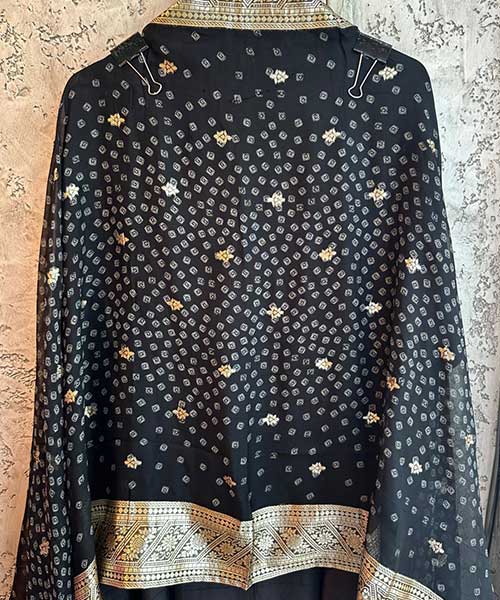 Pure dola silk designer unstitched shirt with beautiful Royal hand embroidery