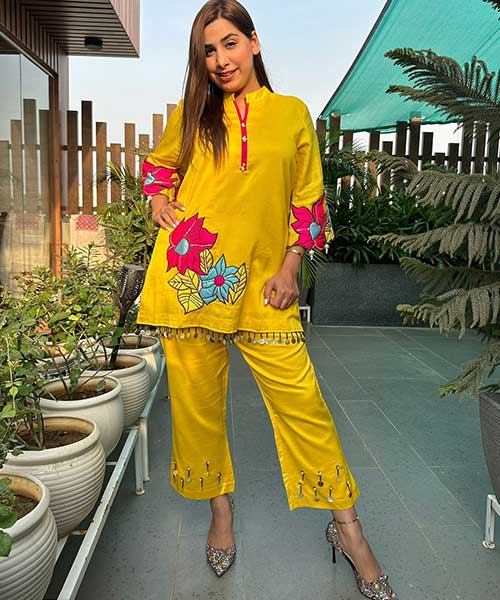 Soft pure chanderi stitched COORD