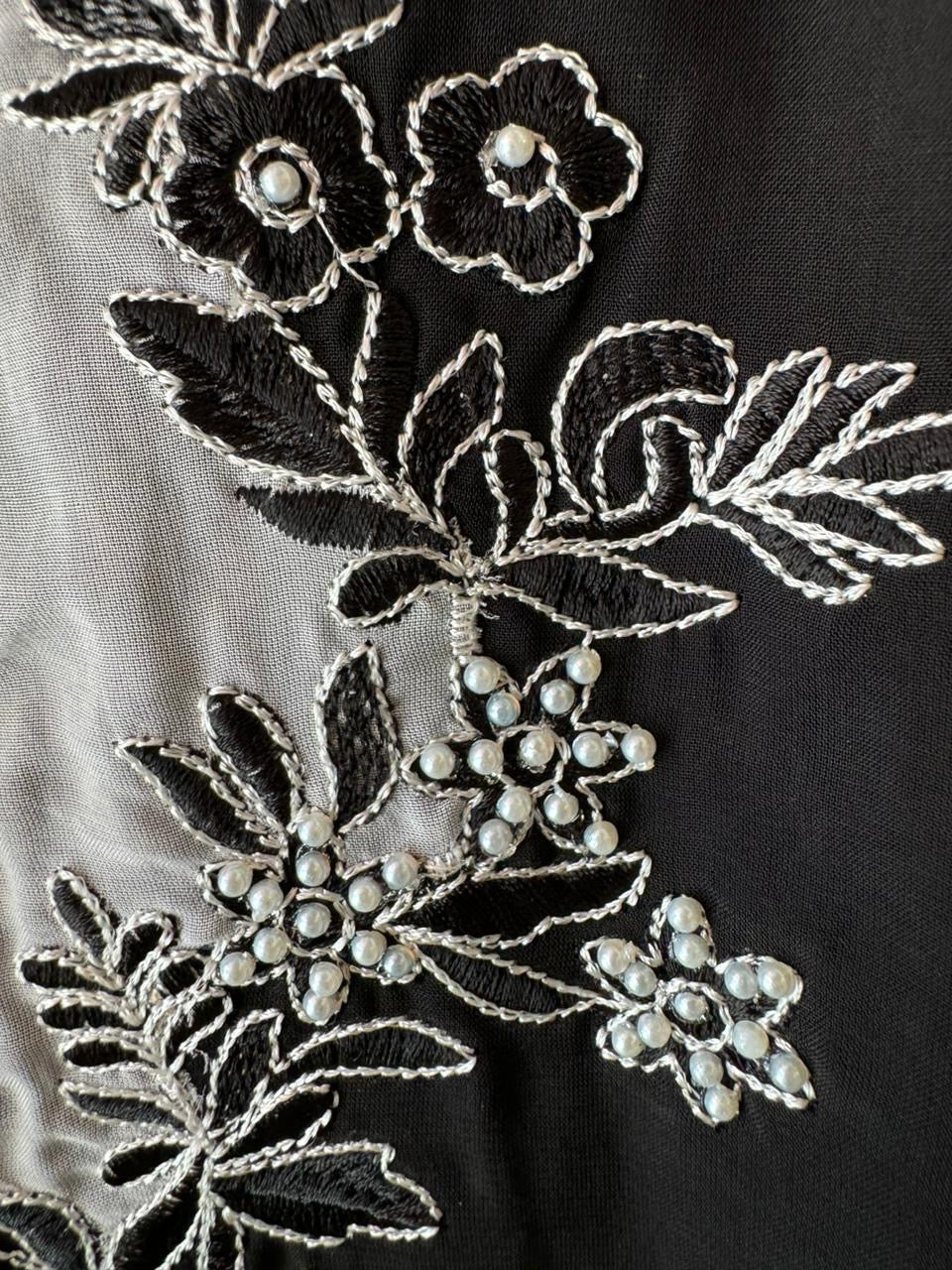 Soft organza Unstitched designer concept shirt with beautiful thread