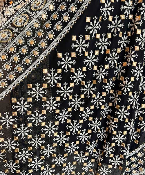 Pure Georgette unstitched Shirt with beautiful handwork