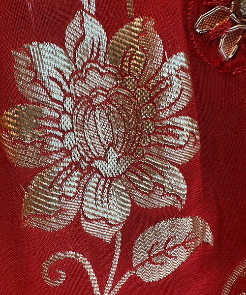 Pure dola silk shirt With weaving jaal