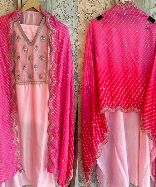 Silk shirt (Powder Pink in colour) Unstitched full size shirt