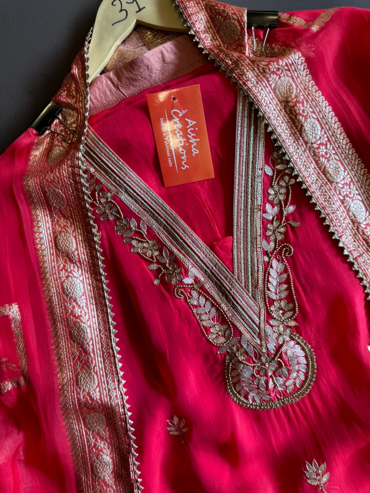 Soft Organza Unstitched Shirt with Beautiful rajwada style