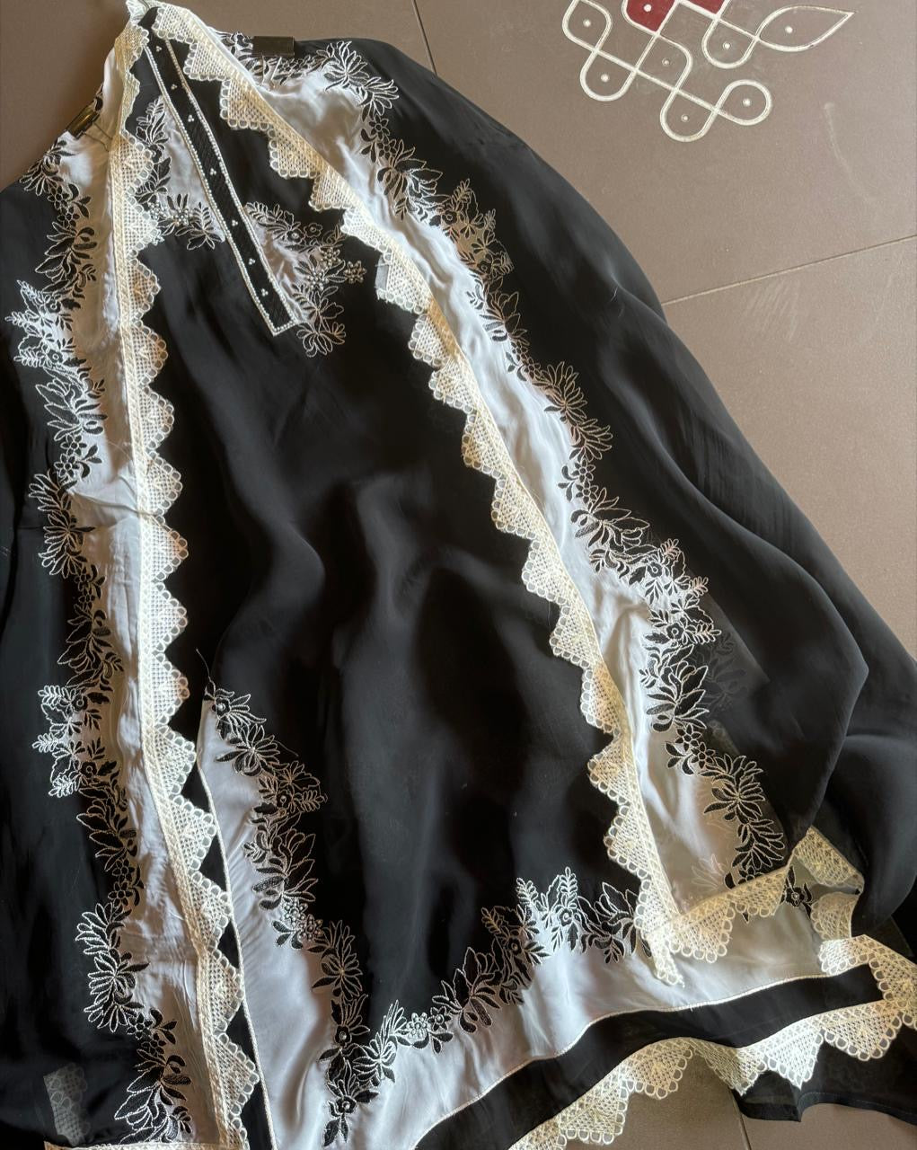 Soft organza Unstitched designer concept shirt with beautiful thread