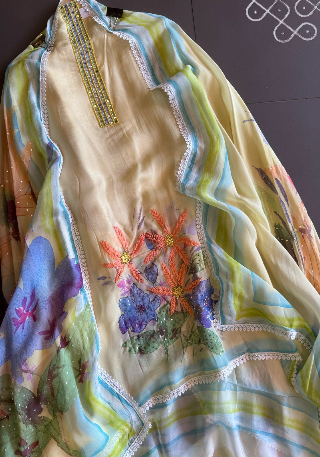 100% Pure soft organza shirt with very high quality digital