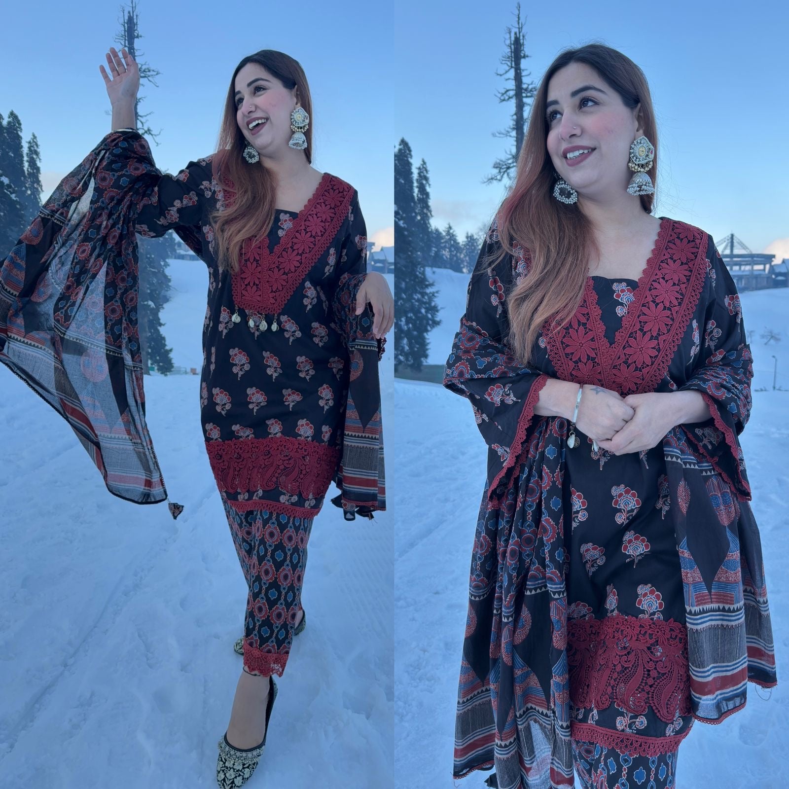 100% Pure organic Cotton suits collection with beautiful Block