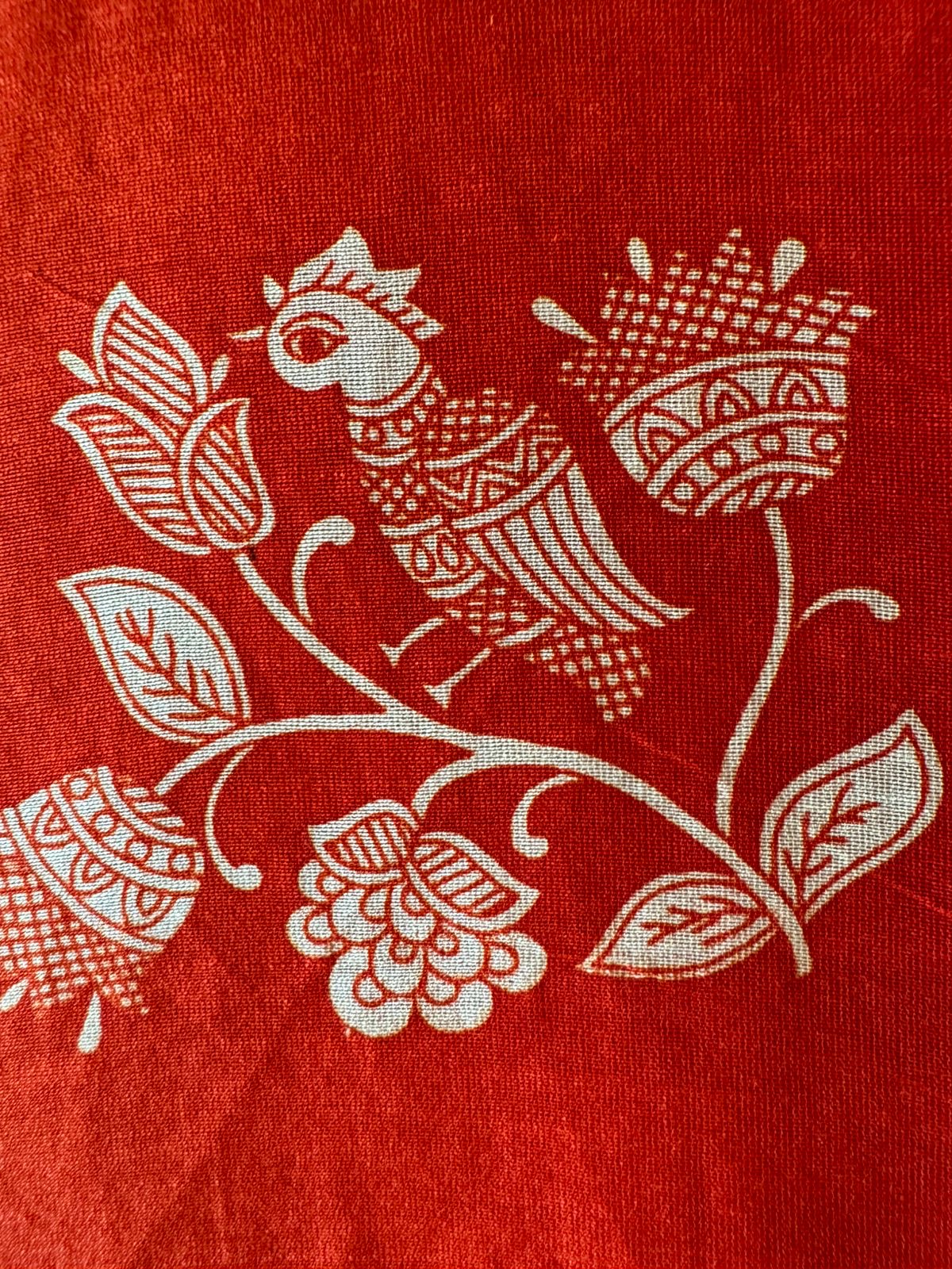 Premium Maheshwari silk unstitched shirt with Kalamkaari