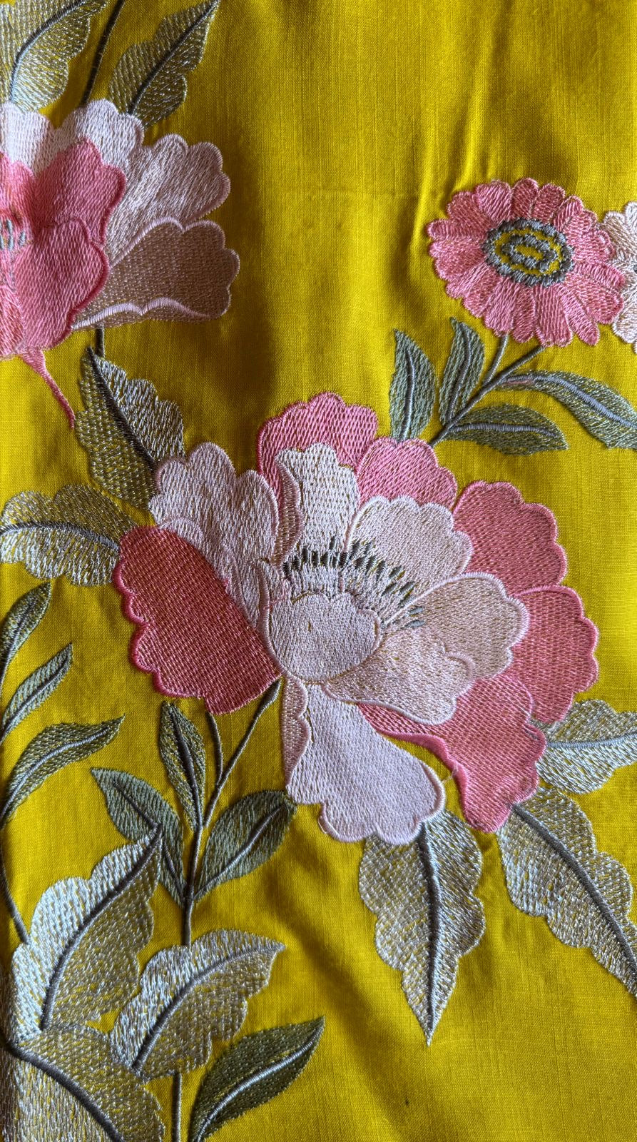 Soft cotton Unstitched suits with floral thread embroidered concept.