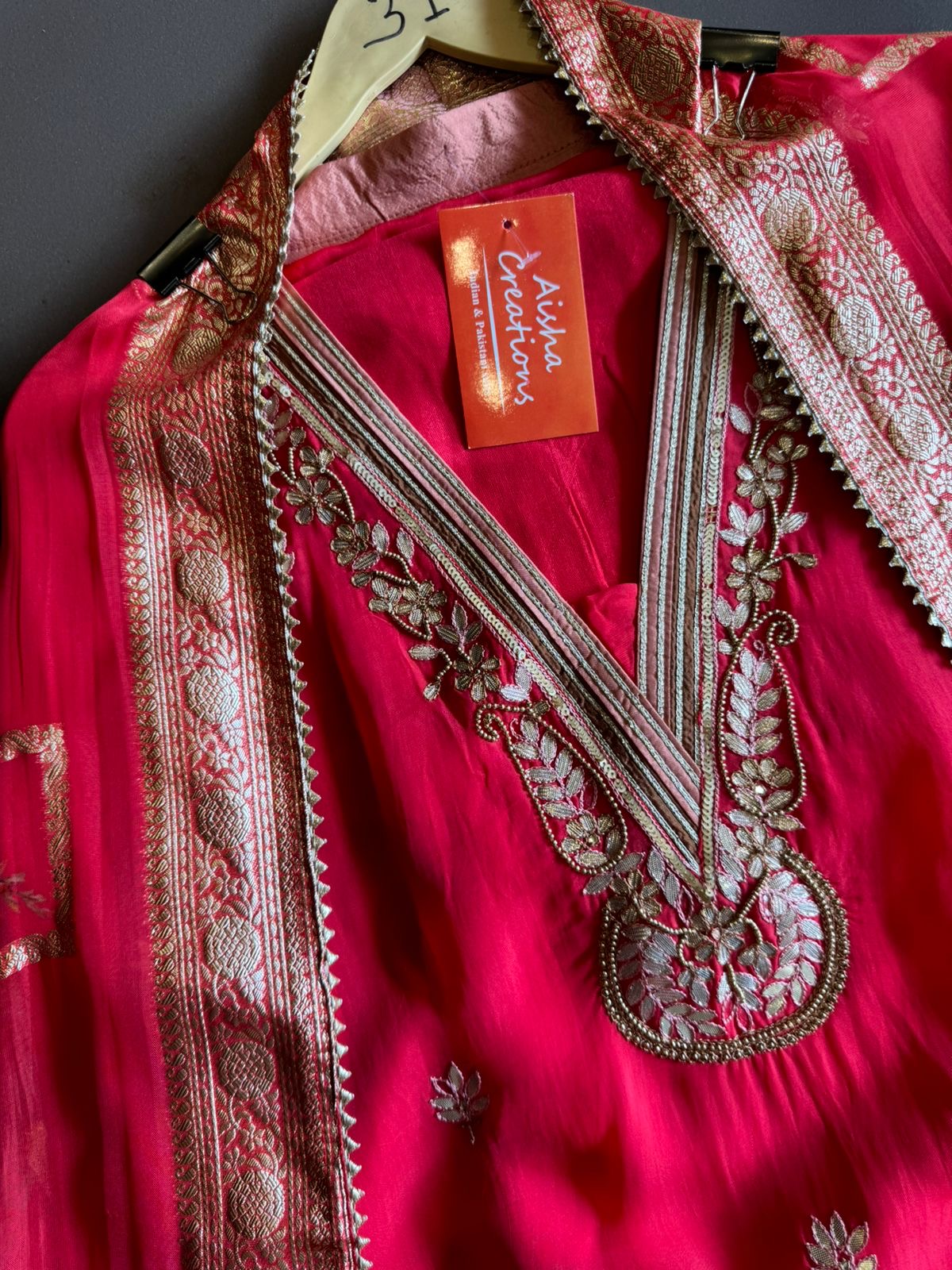 Soft Organza Unstitched Shirt with Beautiful rajwada style