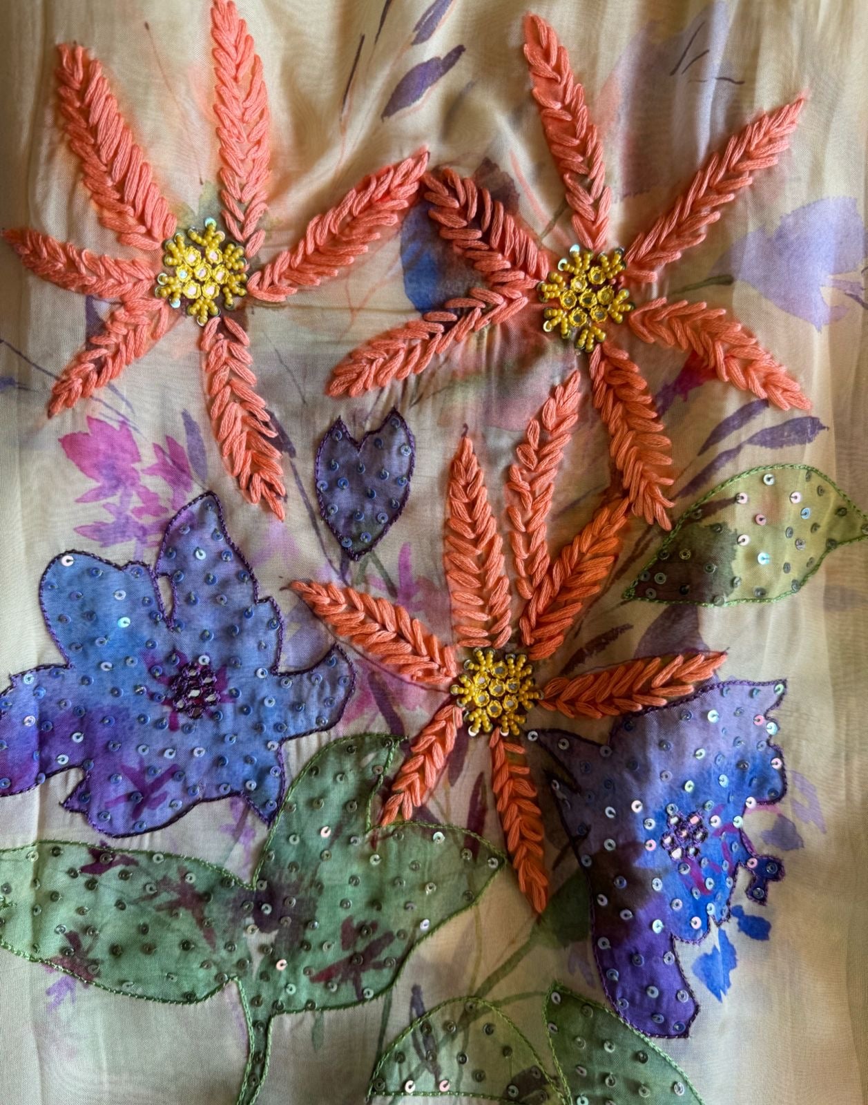 100% Pure soft organza shirt with very high quality digital