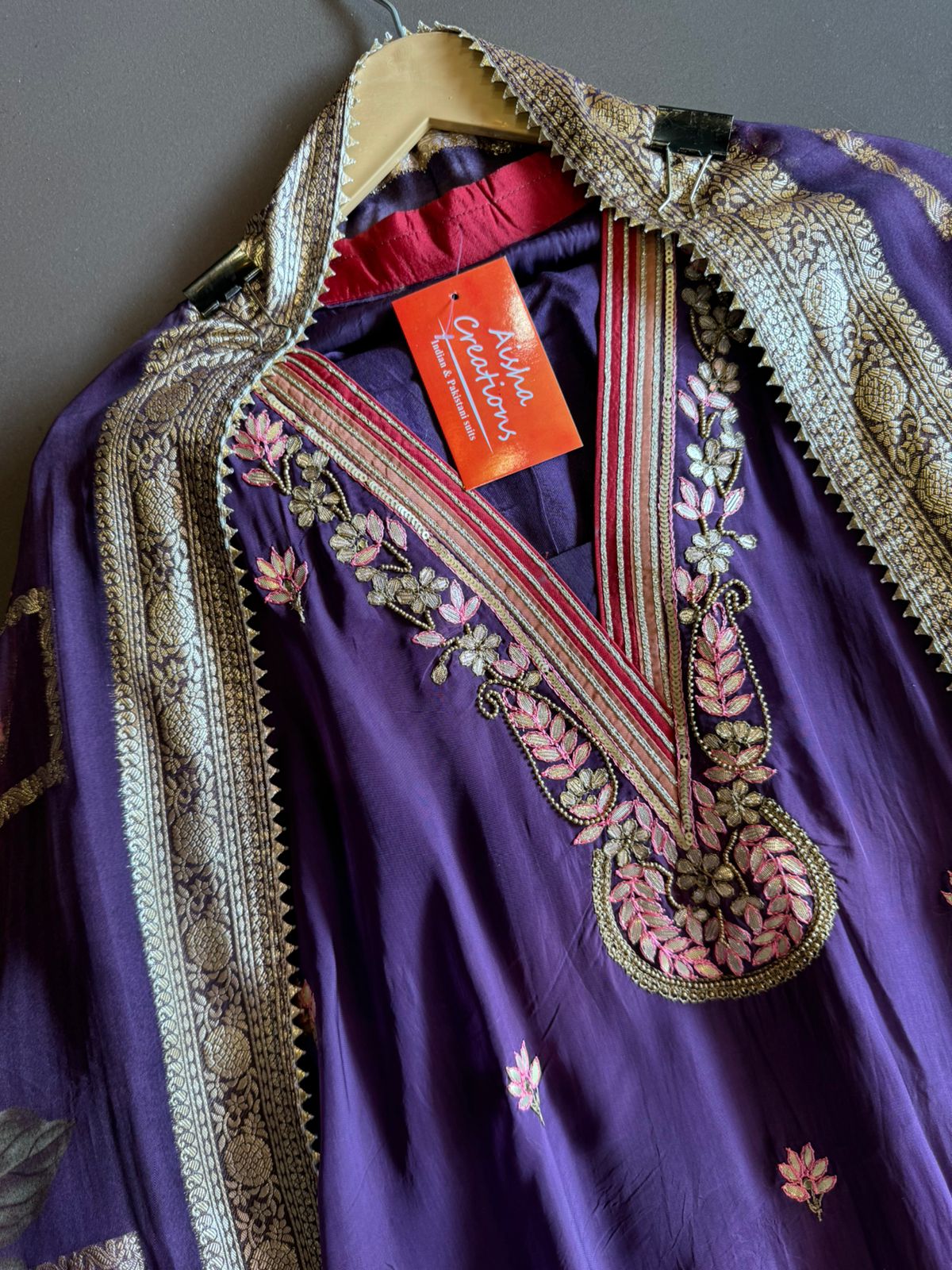 Soft Organza Unstitched Shirt with Beautiful rajwada style