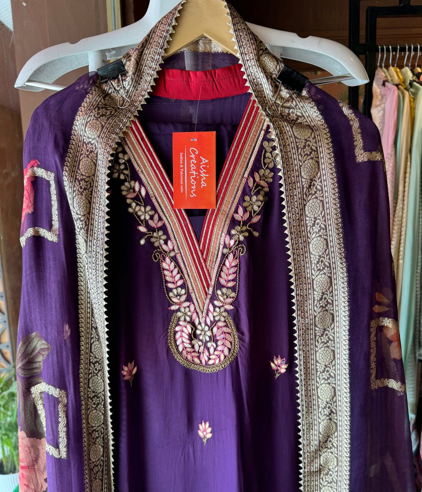 Soft Organza Unstitched Shirt with Beautiful rajwada style