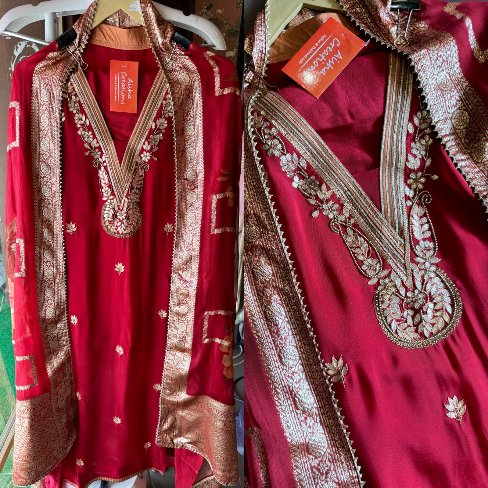 Soft Organza Unstitched Shirt with Beautiful rajwada style