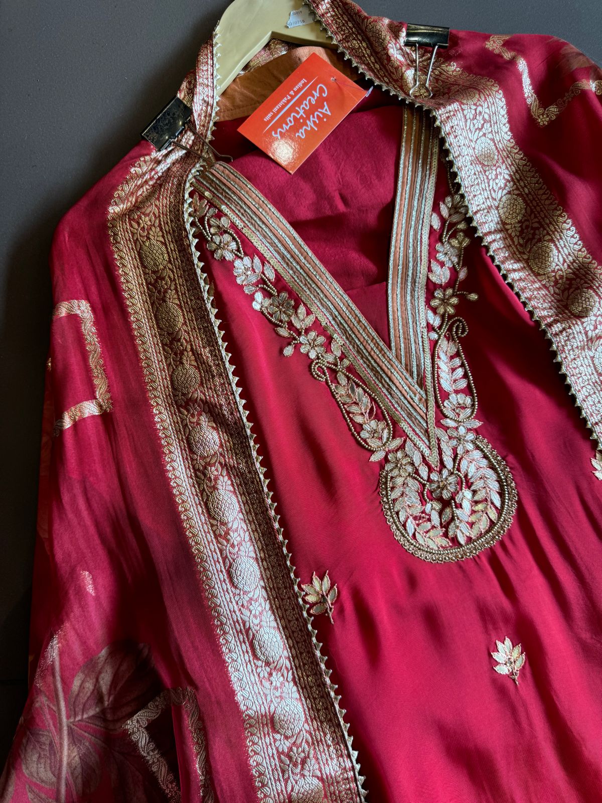 Soft Organza Unstitched Shirt with Beautiful rajwada style