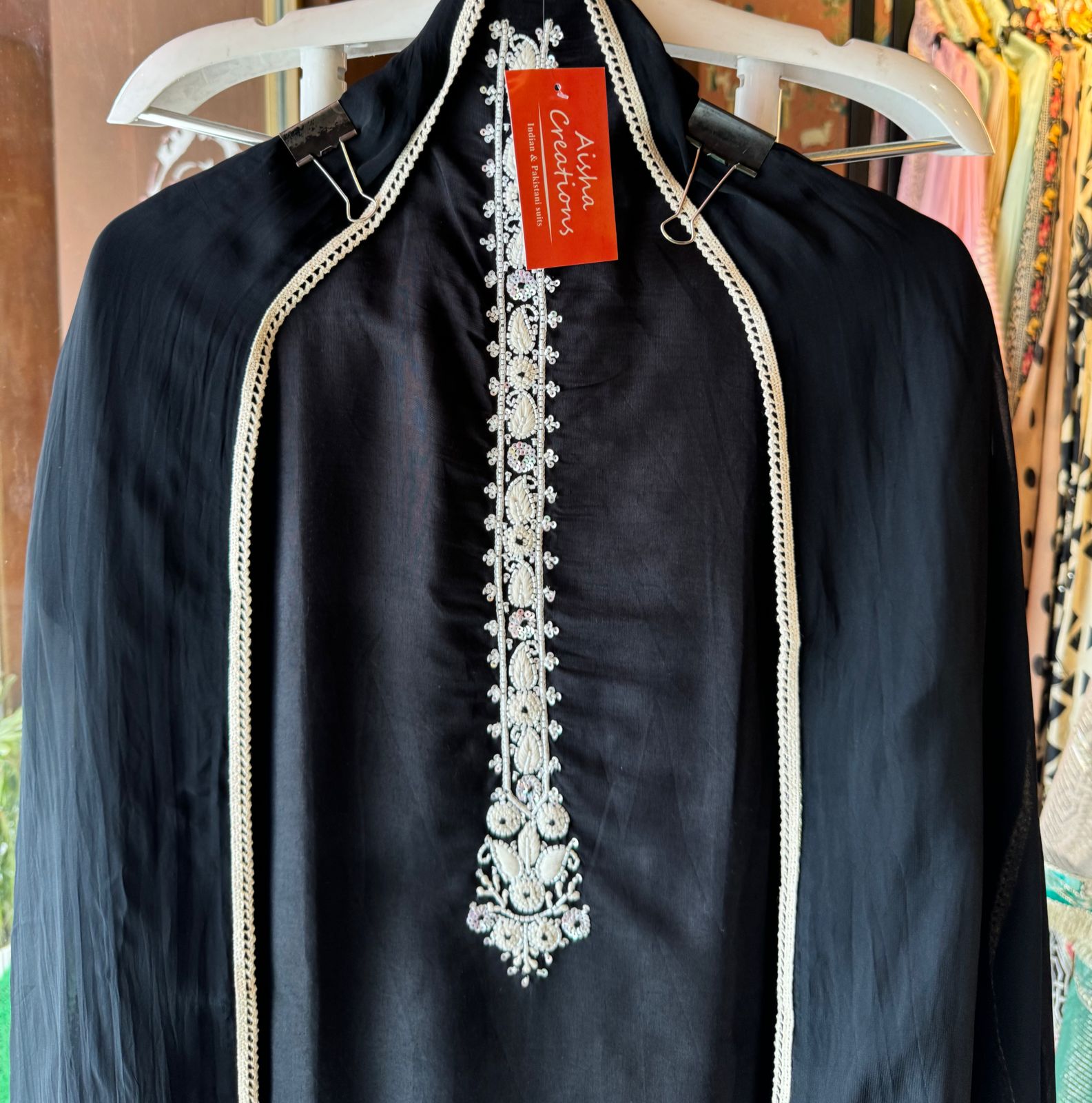 Soft organza Unstitched full size shirt With Threadwork