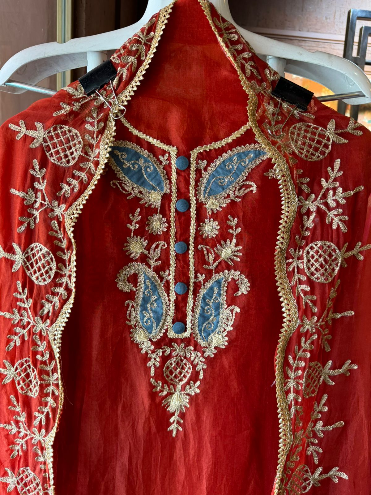 Pure organza Unstitched Kurta