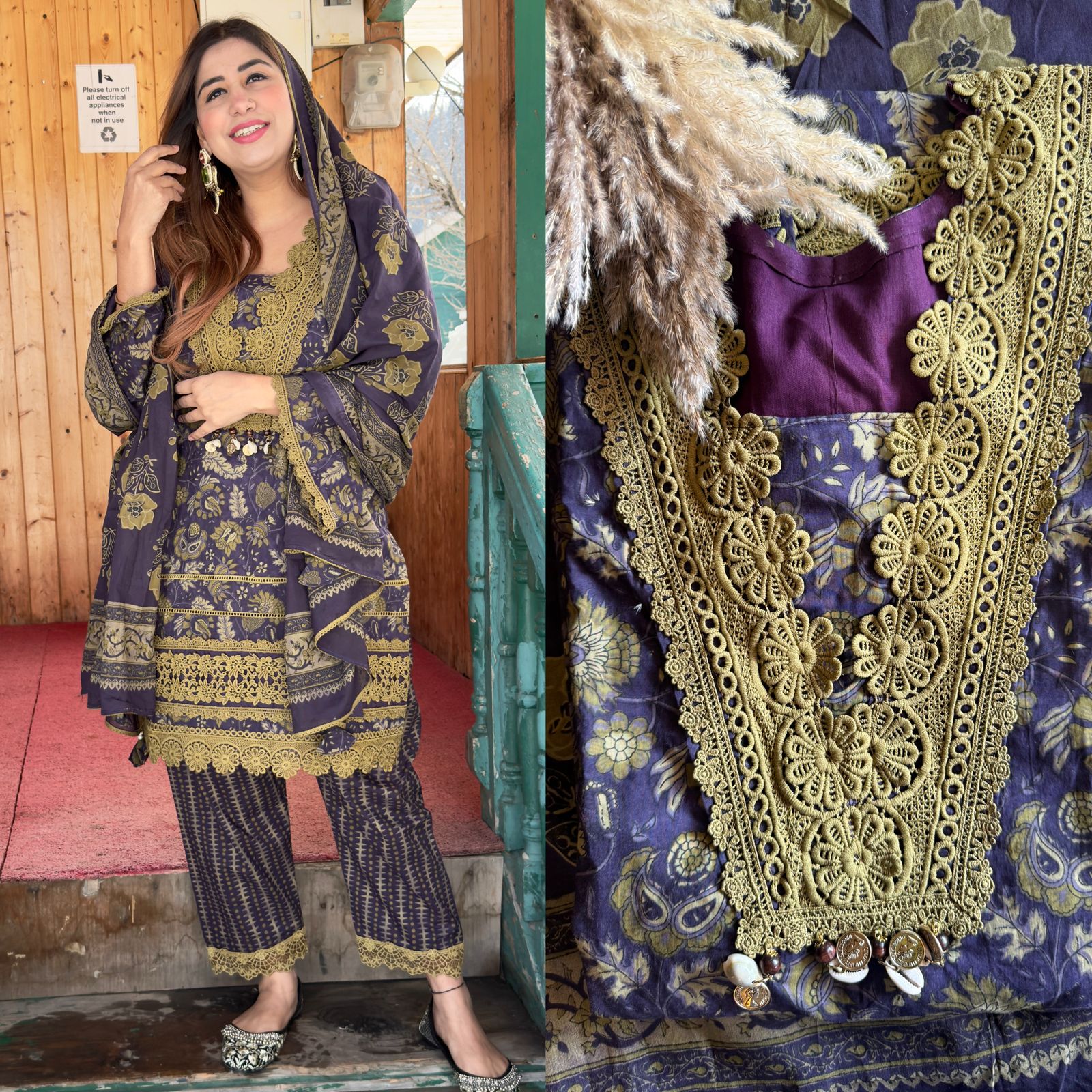 100% Pure organic Cotton suits collection with beautiful Block