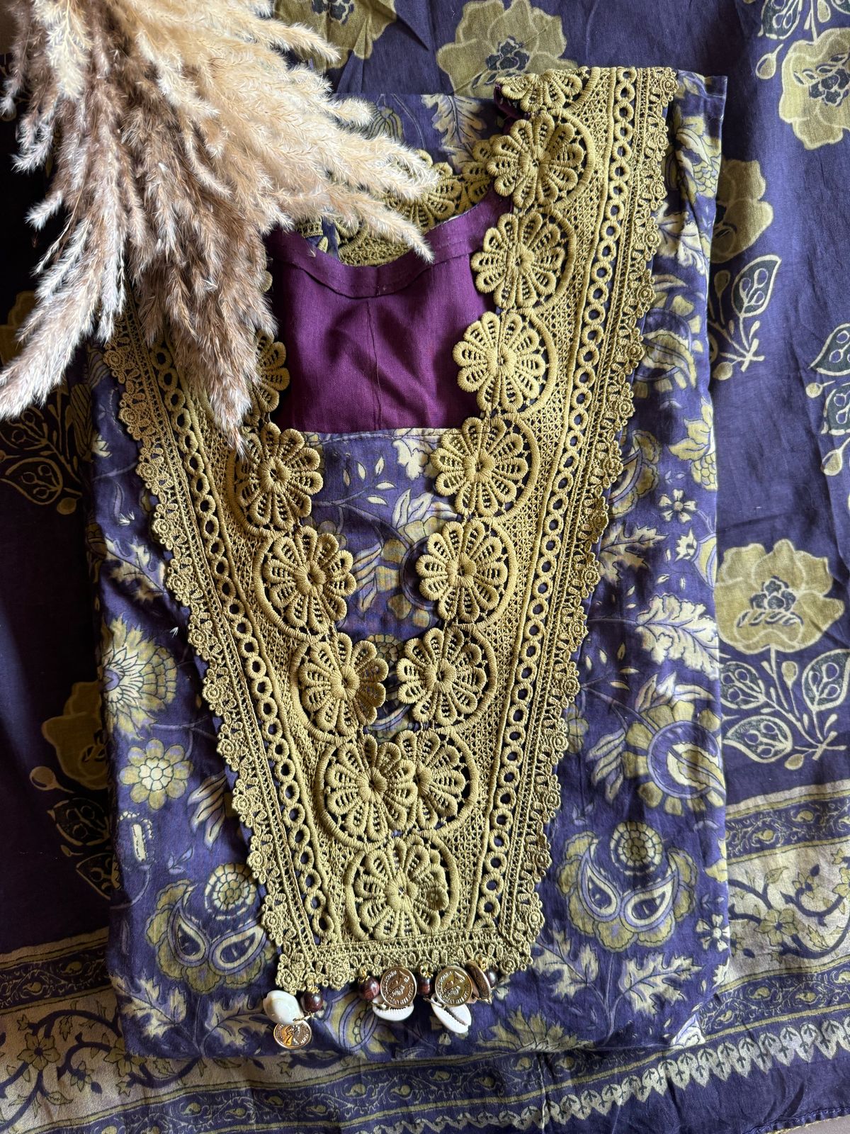 100% Pure organic Cotton suits collection with beautiful Block