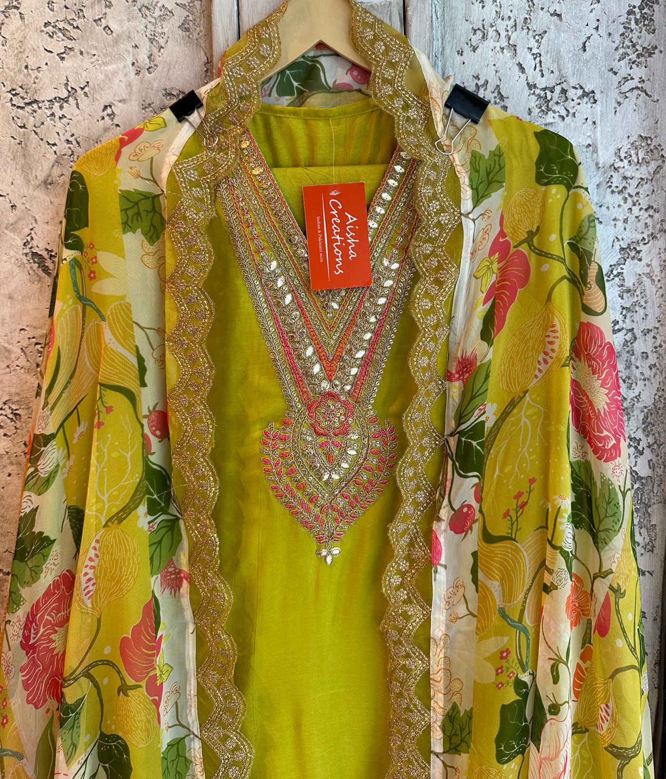 Pure silk shirt With embroidered neckline V Neck design