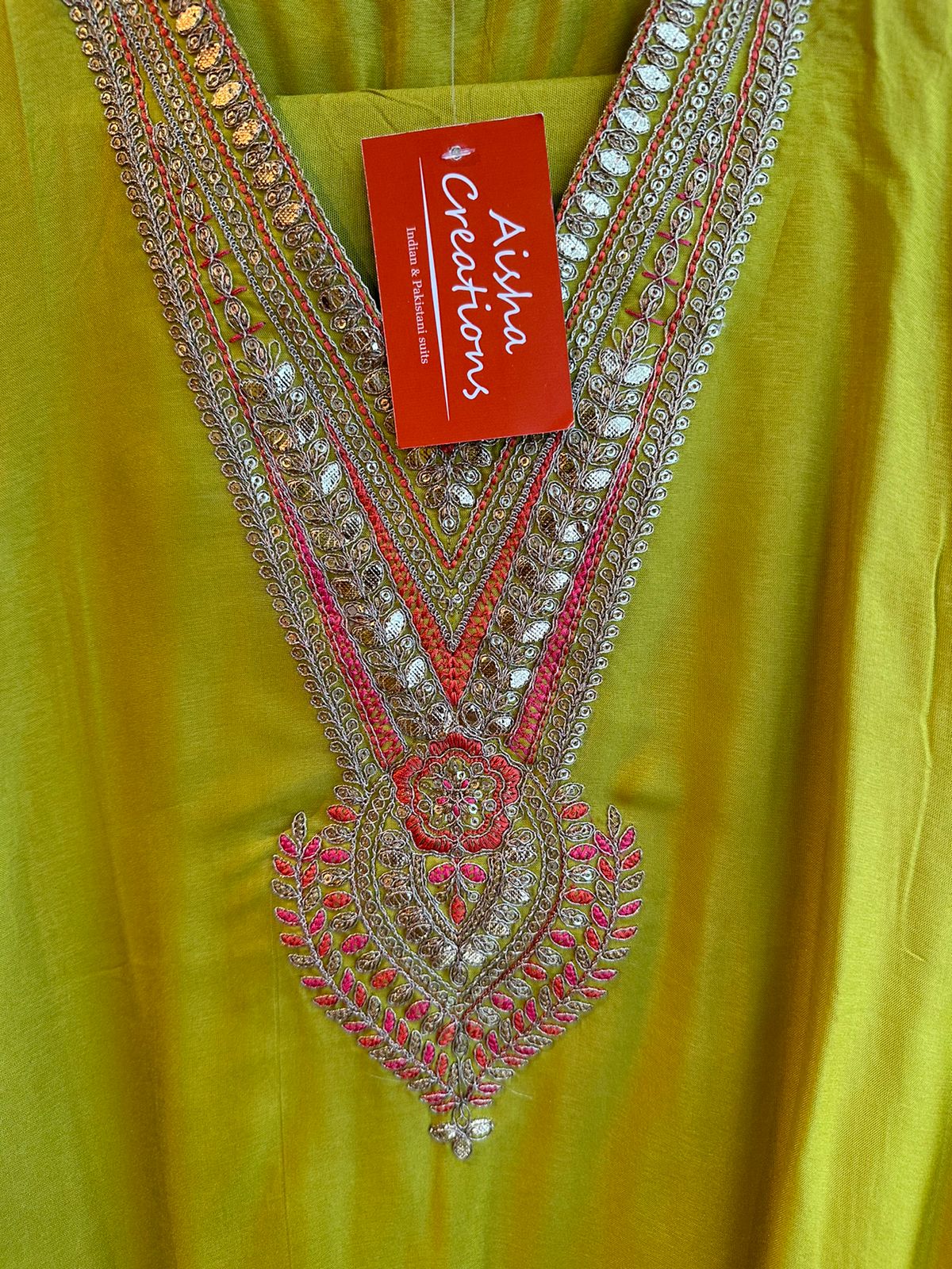 Pure silk shirt With embroidered neckline V Neck design