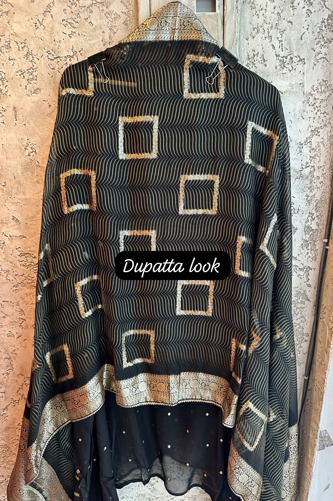 Black Super soft and Flowy organza shirt with zari highlights all over