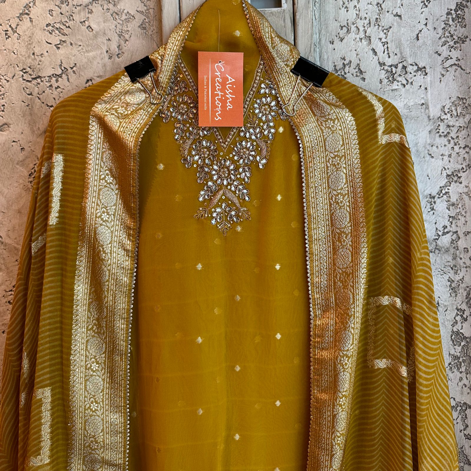 Super soft and Flowy organza shirt with zari highlights all over