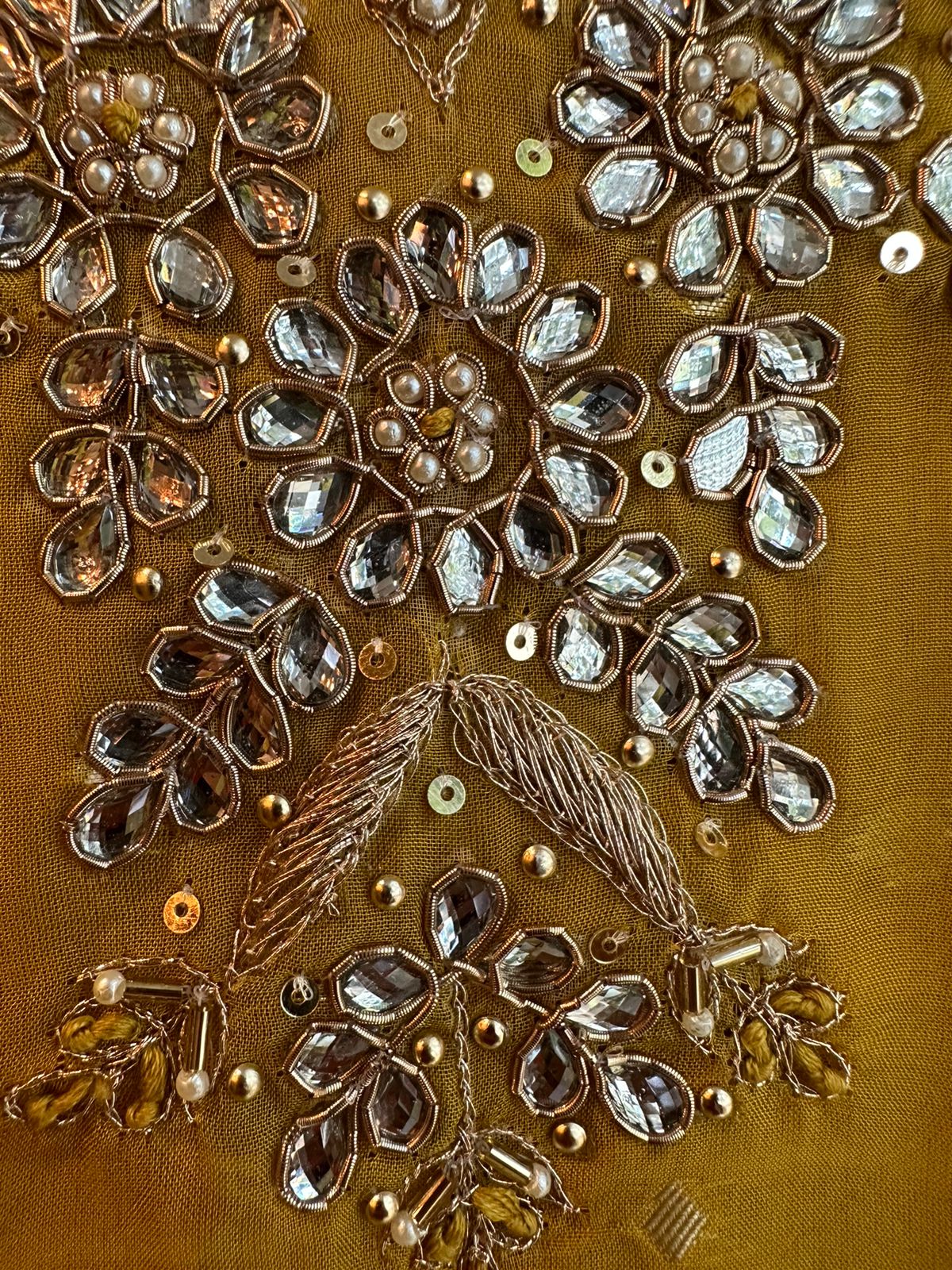 Super soft and Flowy organza shirt with zari highlights all over