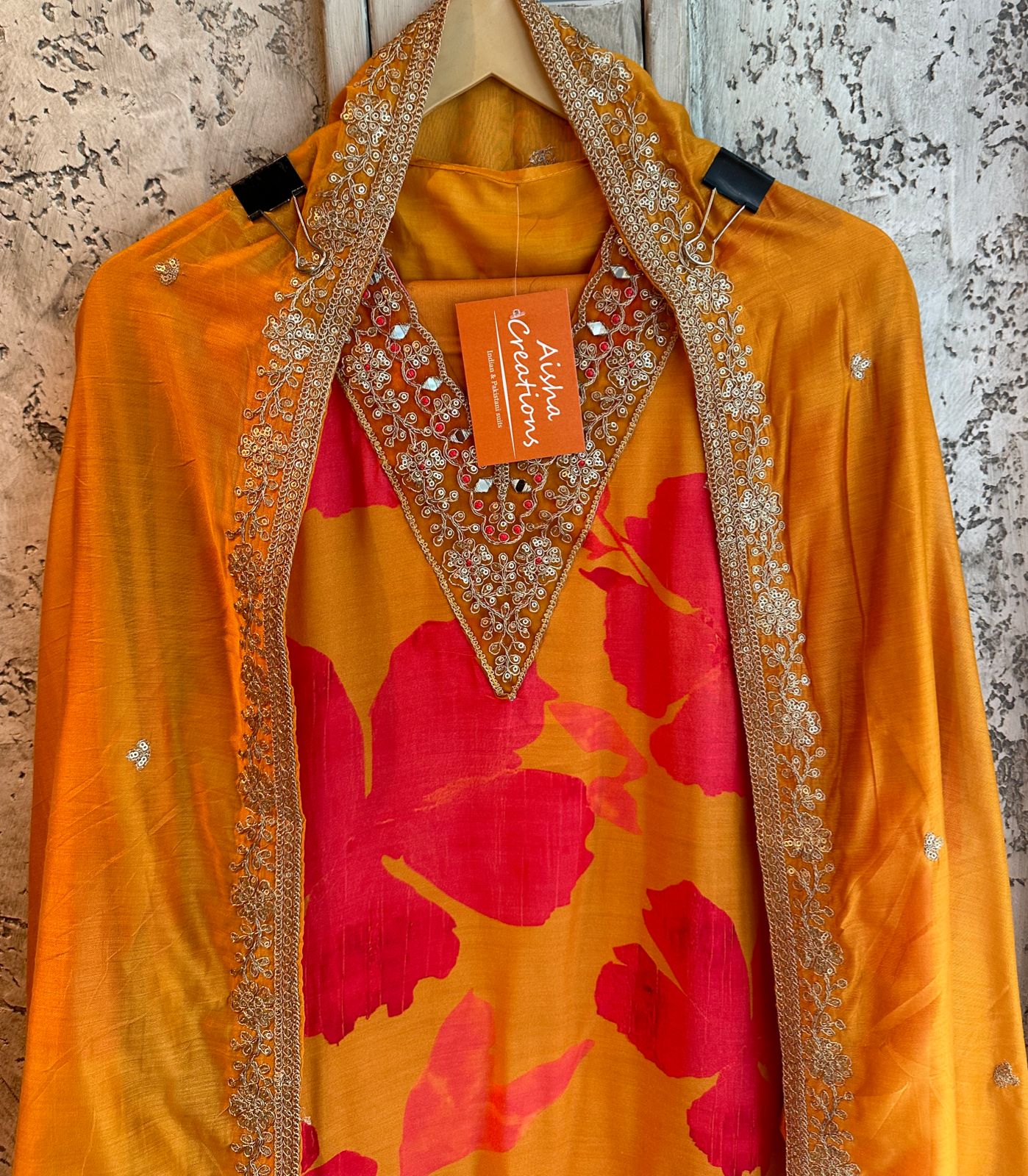Super soft and Flowy muslin shirt Digital printed with Neckwork and ghera Embroidery