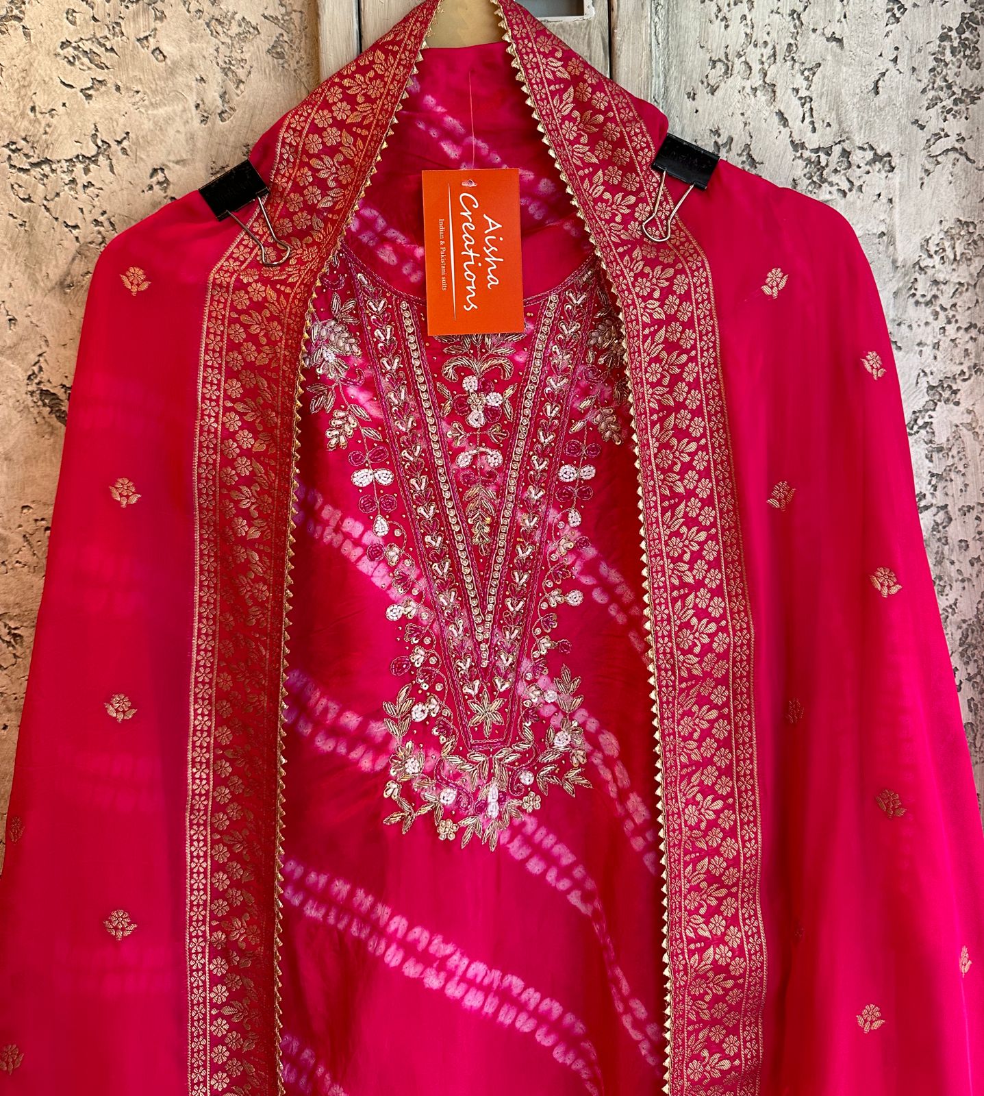 Pure Mulberry Silk Unstitched Tye and dye Bandej Silk Unstitched Shirt