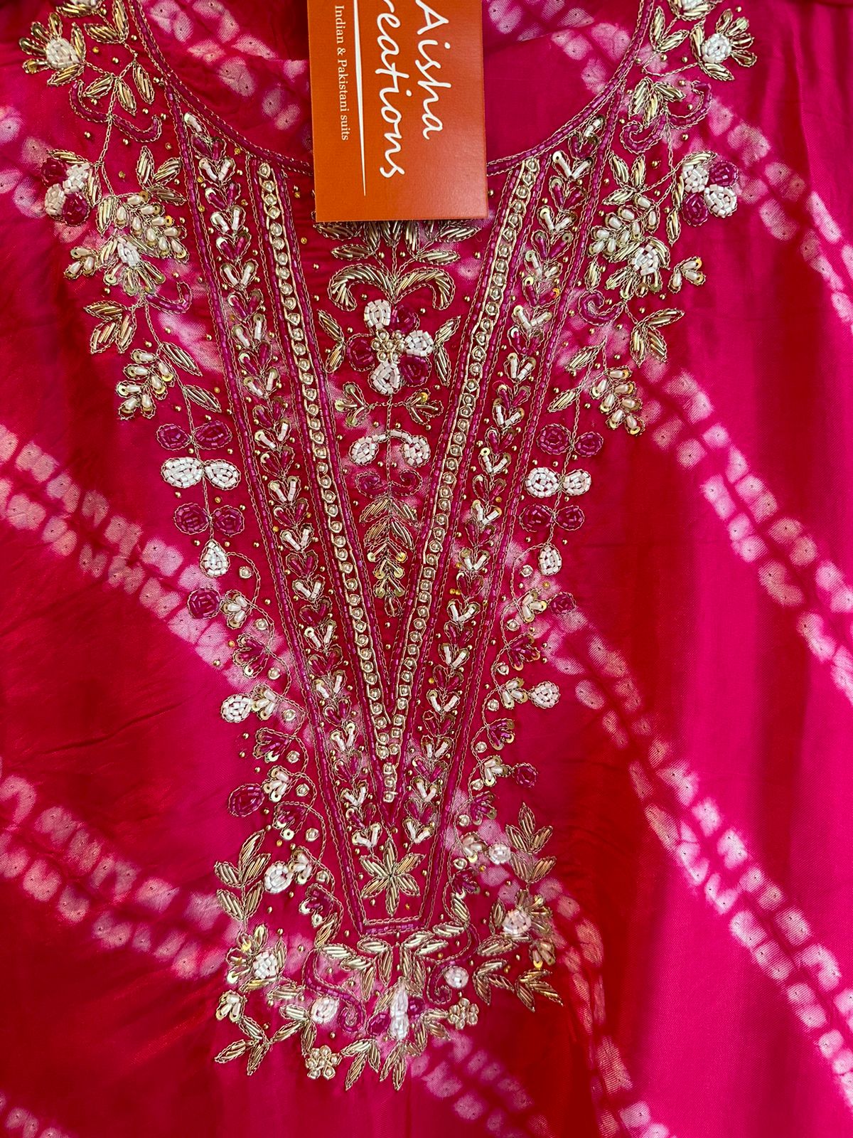 Pure Mulberry Silk Unstitched Tye and dye Bandej Silk Unstitched Shirt