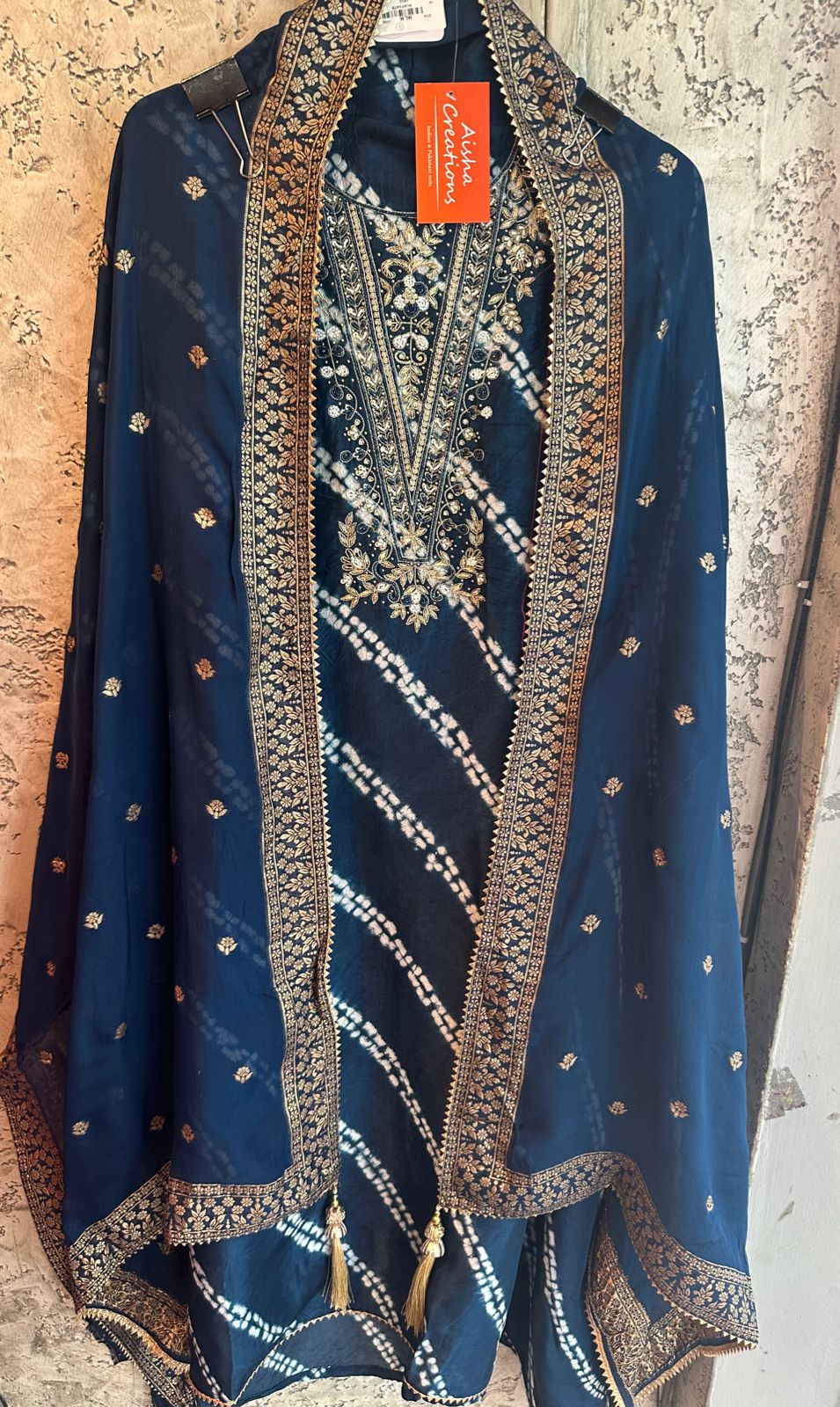 Pure Mulberry Silk Unstitched Tye and dye Bandej Silk Unstitched Shirt