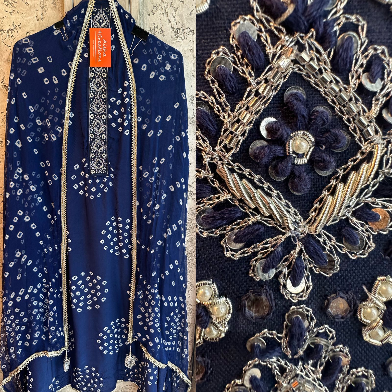 Very beautiful Bandej silk unstitched shirt