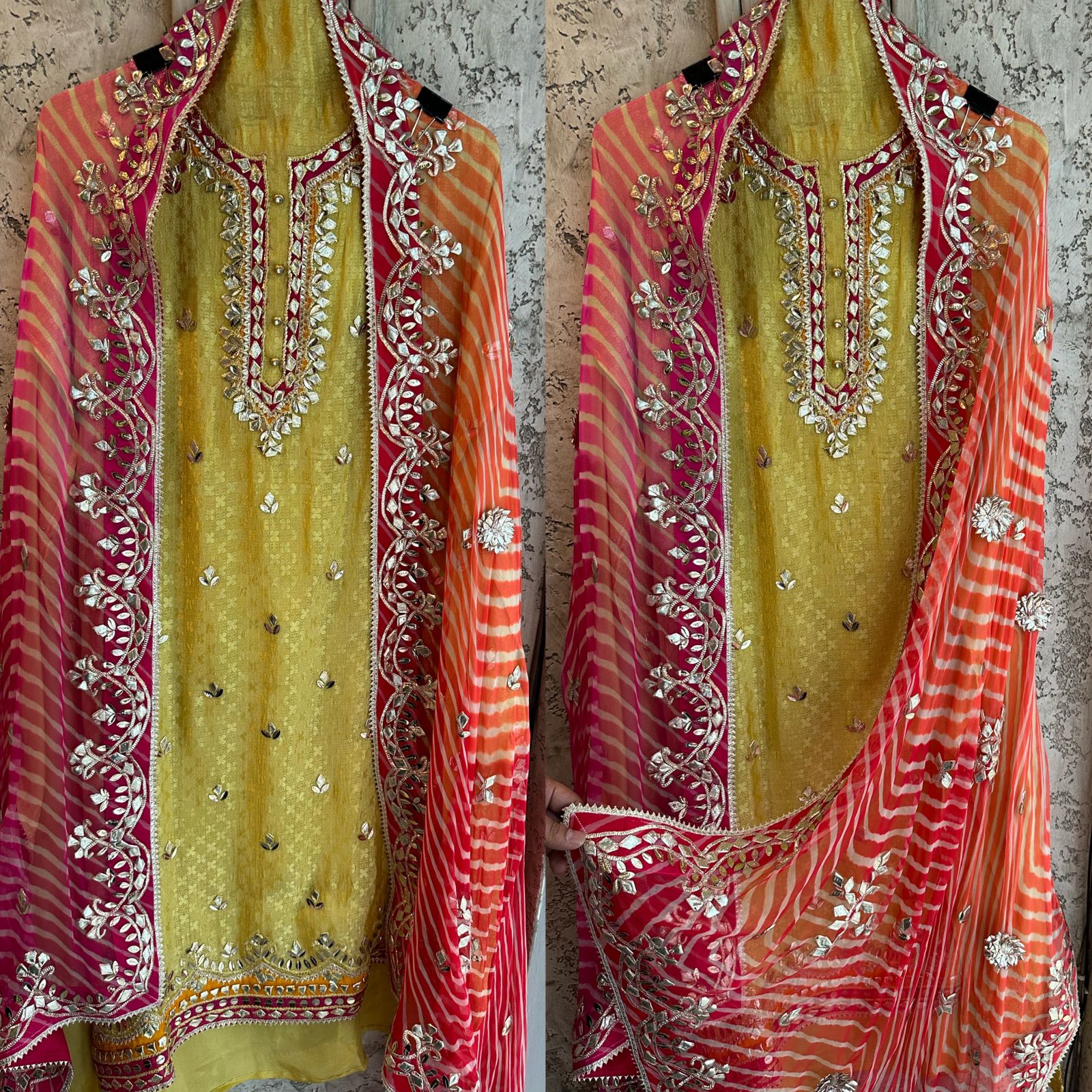 Pure Silk jacquard Unstitched full size shirt