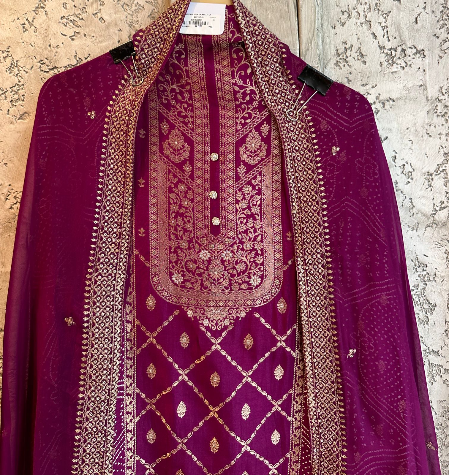 Pure jamawar Silk suit  Completely Rich and intricate Weaved embroidered shirt