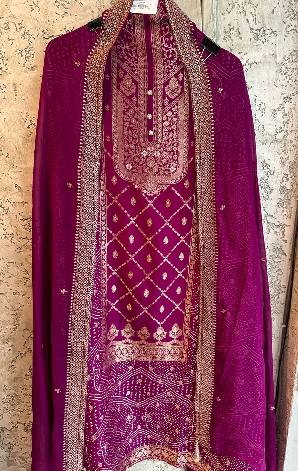 Pure jamawar Silk suit  Completely Rich and intricate Weaved embroidered shirt