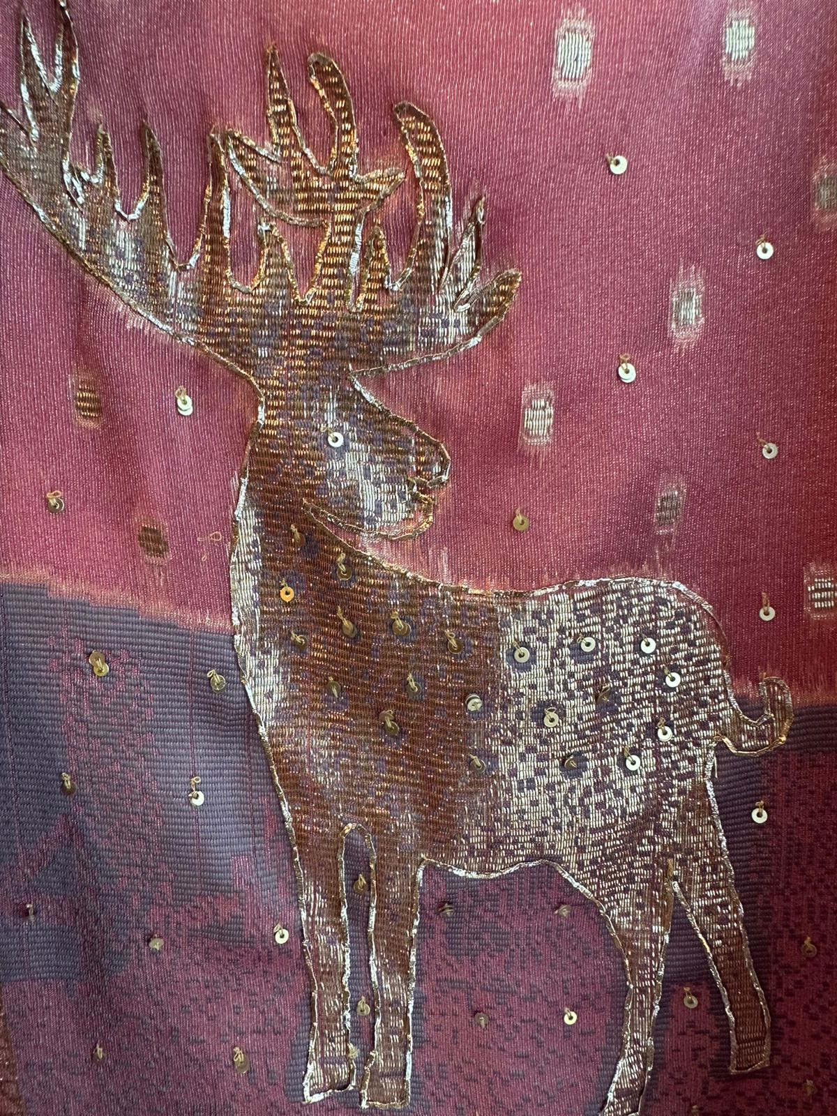 Pure russian silk unstitched shirt with beautiful tissue designer patterned neckline plus embroidered