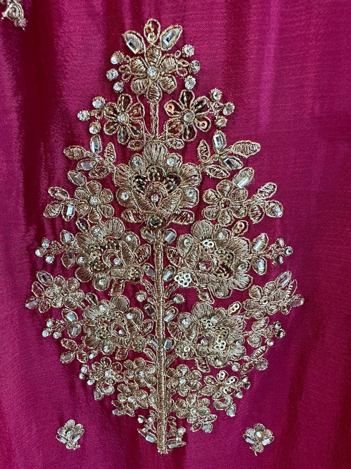 Pure Chinon Unstitched Shirt with overall Handwork done