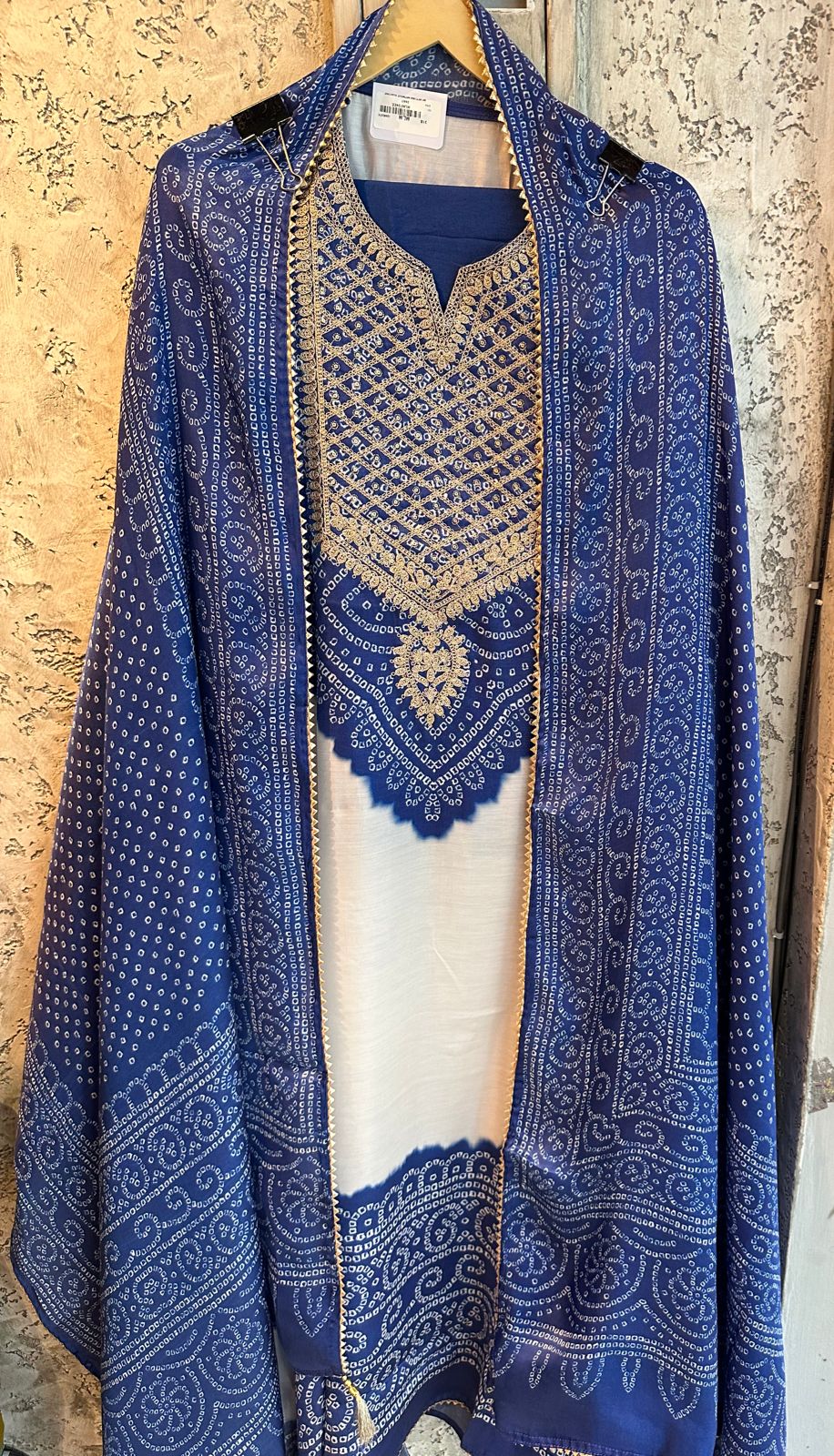 Pure GAJJI silk Unstitched full size Suit with very gorgeous Dori work on the neckline