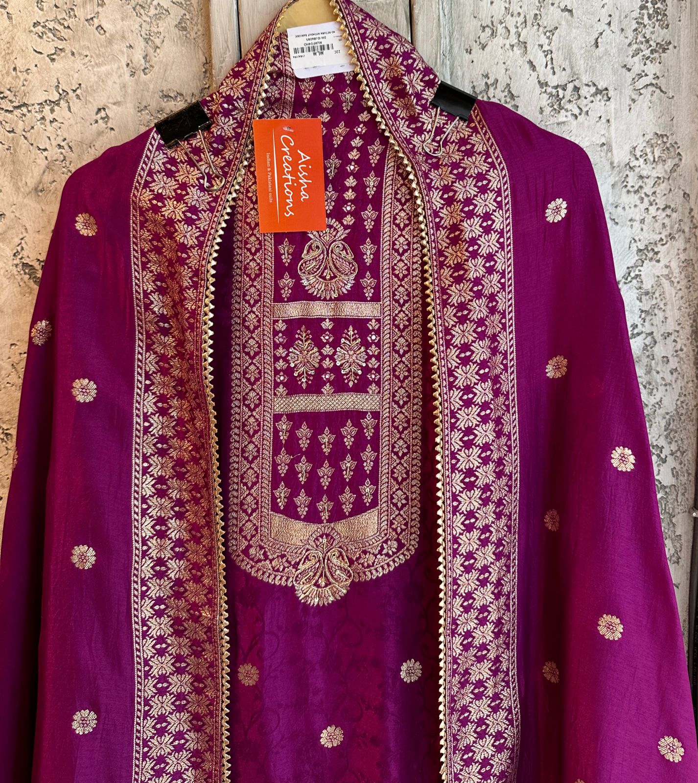 Pure janawar silk unstitched shirt with very gorgeous gold zari weaving