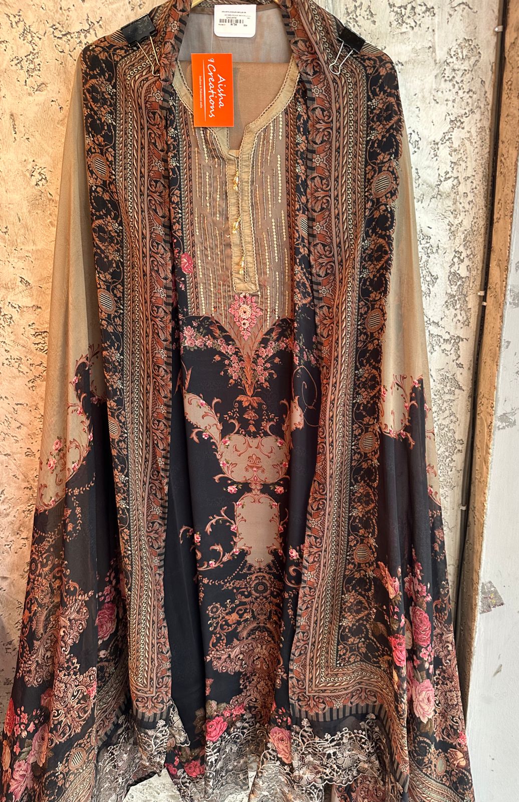 Pure satin silk pakistani digital printed shirt full size unstitched suit