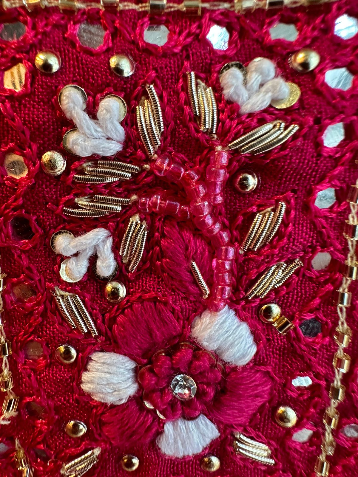 Pure Chinon dotted Unstitched full size shirt  With very beautiful handwork neckline