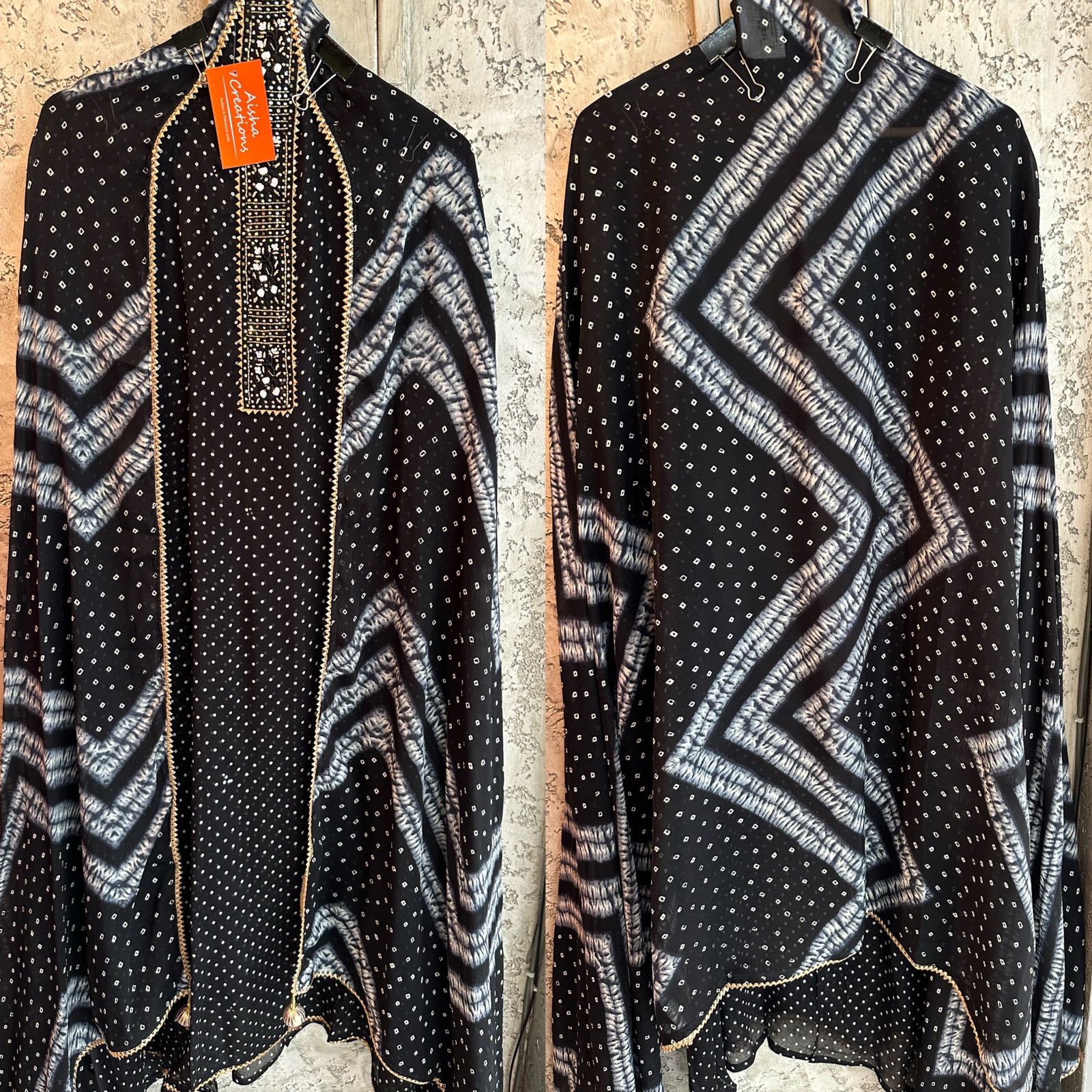 Pure Chinon dotted Unstitched full size shirt