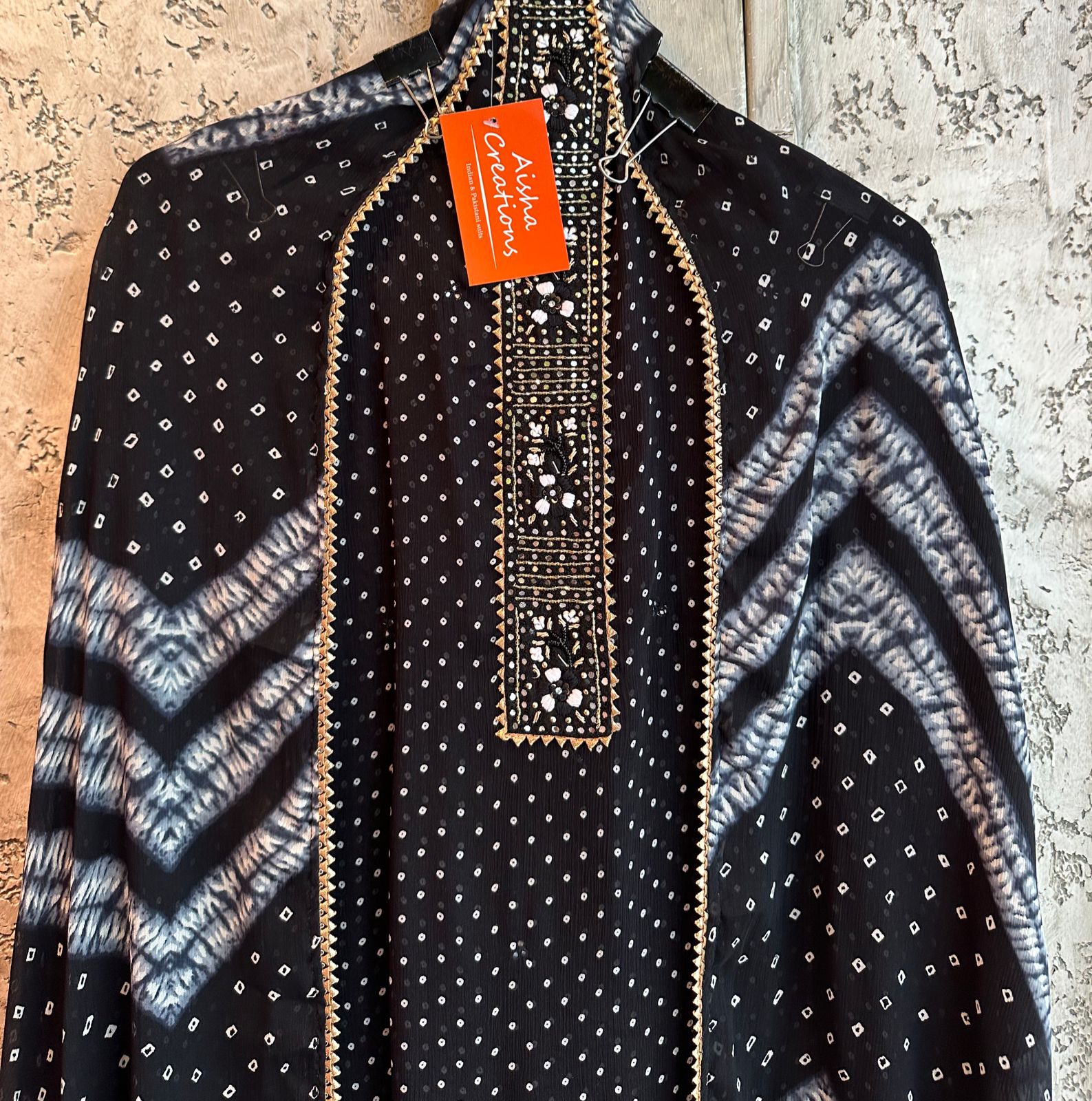 Pure Chinon dotted Unstitched full size shirt