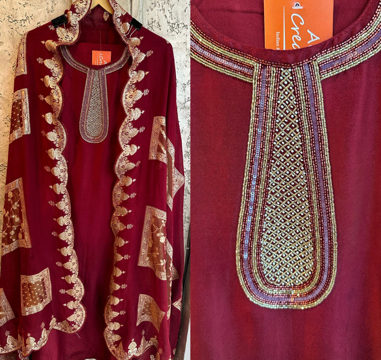 Pure Russian silk unstitched shirt Semi stitched with sleeves