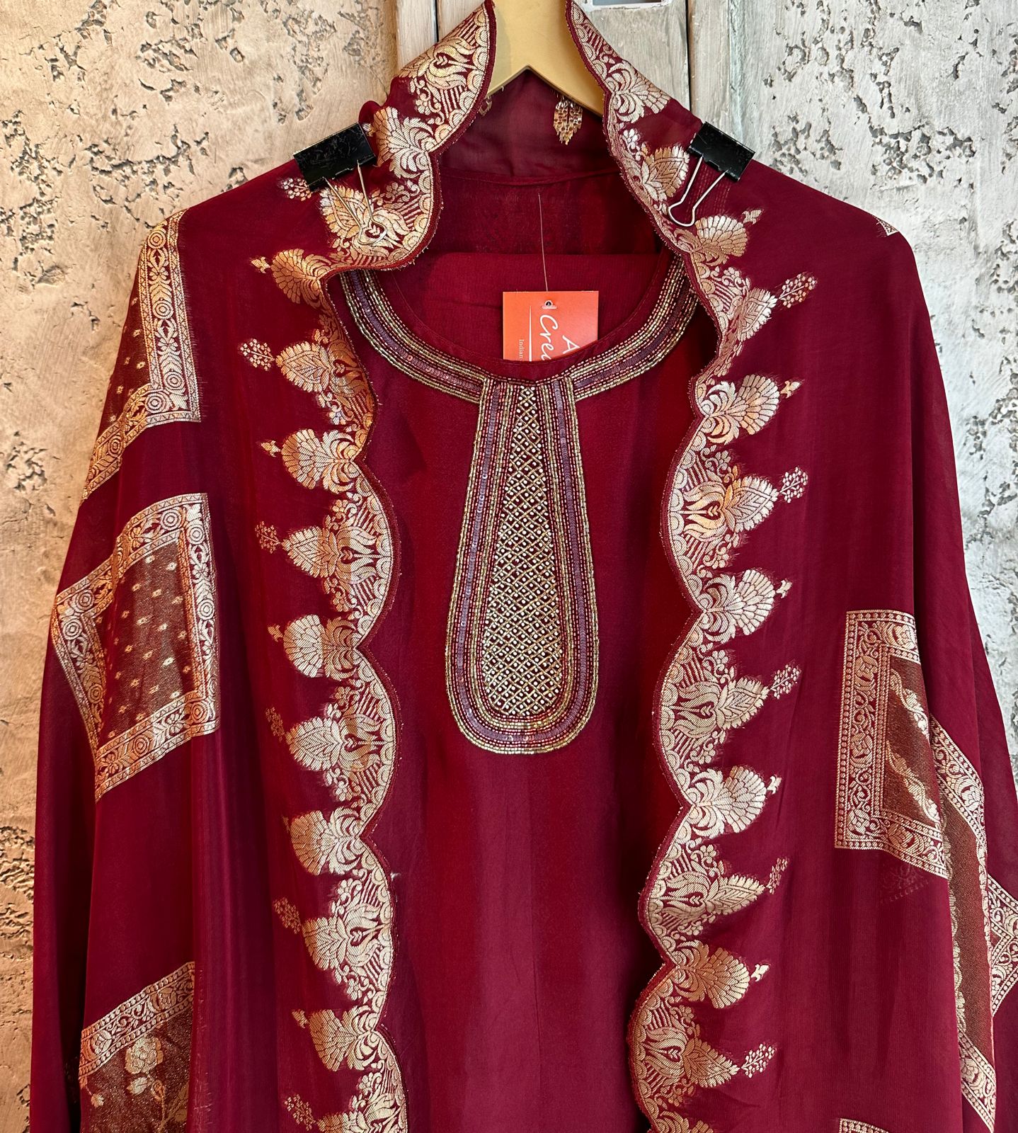 Pure Russian silk unstitched shirt Semi stitched with sleeves